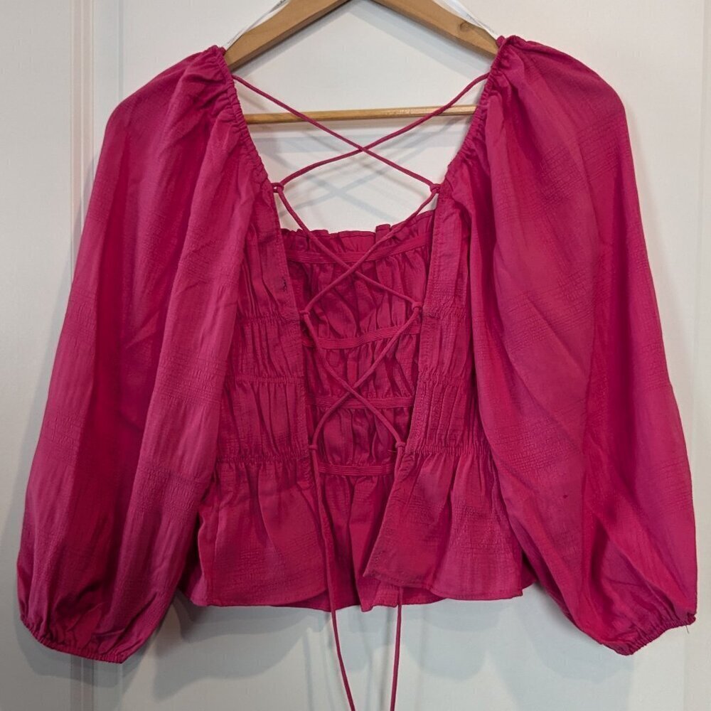 Lulus Peasant Top Pink Small - Picture 6 of 13
